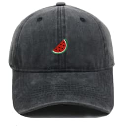 Retro Watermelon Embroidered Baseball Cap Visor Washed Cotton Sunscreen Hats Sun Protection Adjustable Peaked Cap Unisex
