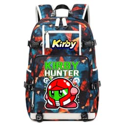 Kirby Cartoon Print Student Backpack Large Capacity Travel School Bag for Kids Teens