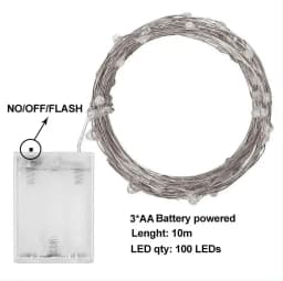 2/5/10M LED Copper Wire Light String Fairy Garland Battery Powered Garden Bedroom Party Wedding Christmas New Year Ornament