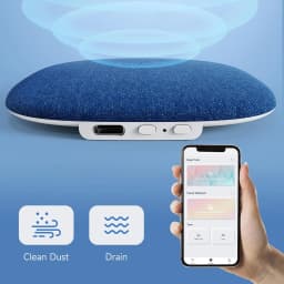 Riksoin Pillow Speaker for Sleeping, 100 White Noise + App, Ultra-Thin Flat Bluetooth, for Side Sleeper, Auto-Off Timer (Blue)