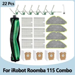 Fit For IRobot Roomba 115 Combo/115 Combo+ Vacuum Cleaner Replacement Parts Main Roller Brush Side Brush Filter Mop Pad Dust Bag