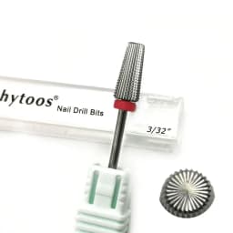HYTOOS 5 in 1 Carbide Bit 3/32 Two-Way Tapered Nail Drill Bits   Straight Cut Milling Cutter For Manicure Nails Accessories