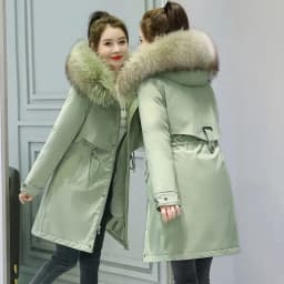 New Winter Jacket Women's Parkas Thick Warm Fur Lining Long Parka Female Hooded Padded Coat Outwear Female Windbreakers 6XL