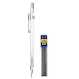 Transparent Mechanical Pencil Set 0.3, 0.5, 0.7 0.9mm with HB Lead Refills for Sketching Art Drawing Painting Automatic Pencils