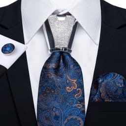 DiBanGu Business Plaid Black Solid Luxury Elegant Silk Ties for Men Designer Tie Buckle Handkerchief Cufflinks Wedding Accessory