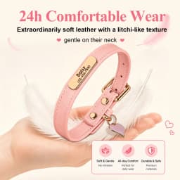Personalized PU Leather Dog Collar Free Custom Dog Name Collars Pet Puppy Necklace With Cute Tag Soft For Small Medium Dogs Cats
