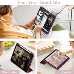 Case for iPad(A16) 11/10th Gen 11/10.9 Inch 2025/2022,Auto Sleep/wake Slim Tri-fold Stand Soft TPU Back Cover with Pencil Holder