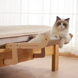 1pc Cat Window Hammock, Wooden Frame Hanging Cat Lounge Bed, Detachable Cat Basking Platform Window Seat Shelves