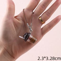 Cute Bubble Tea Handbag Charm Resin Mini Size Milk Tea Pendant Simulation Model Colorful Car Key Chain for Kids Gifts