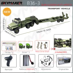 WPL B36 B36-2 B36-3 6WD RC Car 1:16 Full Scale Military Transport Vehicle Model Six Wheel Drive Climbing Off-Road RC Truck Toys