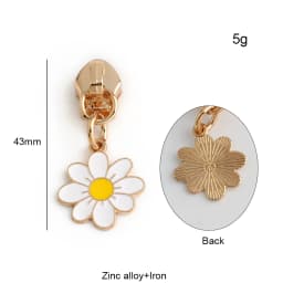 10/30/100PCS Cute Enamel Bee Sunflower Cherry 5# Zipper Puller Slider Heads For Tape Purse Bags Hangbag Charm Gift Accessories