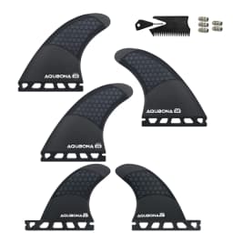Single/Dual II Tab Surfing Fins - Tri Fins Set Honeycomb Fiberglass & Carbon S/M/L Size - Come with Fin Key Screws and Wax Comb