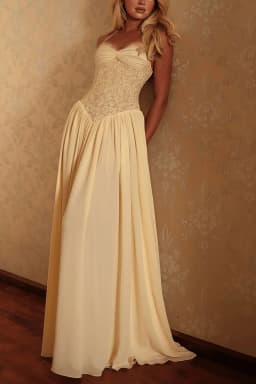 Elegant Lace Patchwork Corset Long Dress Women Halter Backless Bandage Slim Maxi Dress 2026 New Wedding Guest Evening Party Gown