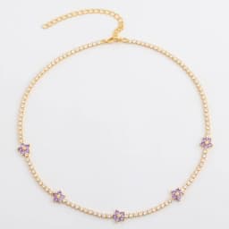 New Trends Iced Out Flower Cut Quality CZ Cubic Zirconia Crystal Tennis Chain Collar Necklace Women Gift Wedding Party Jewelry