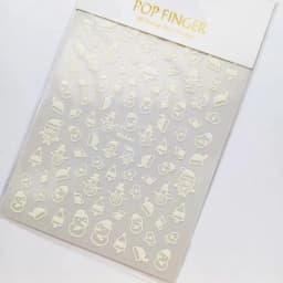 Sliver Bronzing 3D Christmas Nail Art Decoration Sticker Sparkly White Colorful Glitter Geometry Snowflake Winter Slider Foil