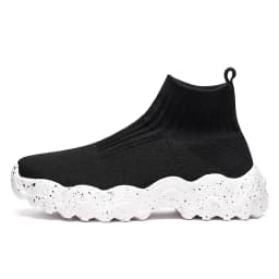 Men Shoes New Comfortable High-top Walking Shoes Women Lightweight Fashion Casual Sneakers Breathable Slip on Mens Loafers Black