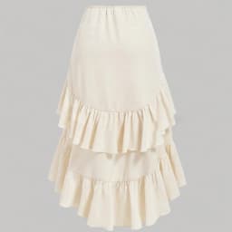 Skirts Summer Elegant Vacation Asymmetrical Flounce Drawstring Natural Waist Midi Casual A-Line Skirts For Women