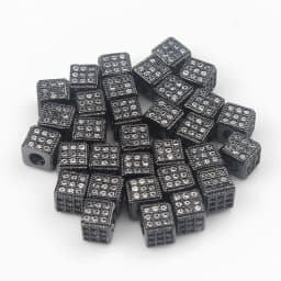3pcs Micro Pave Zirconia Beads Round Geometry Metal Cubic Zircon Beads for DIY Bracelet Necklace Design Jewelry Crafts Making