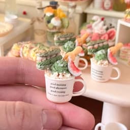 Handmade Premium Mini Food Set - Sandwich/Cake/Rainbow Cake/Hot Dog | Artisan Dollhouse Decor | Customizable Baking Miniatures