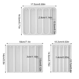 Bookmark Silicone Mold Rectangle Resin Bookmark Epoxy Casting Mould for DIY 5 Cavity Silicone Bookmark Molds Decoration Crafts