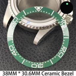 Sloping 38mm * 30.6mm Ceramic/Aluminum Bezel GMT and Diving Watch Insert Fits for 40mm Men's Watch Case Bezel Replacement Insert