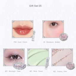 Flower Knows Shell Jewel Collection Professional Makeup Gift Set Eyeshadow Blush Lip Glaze Setting Powder Correcting Primer Kit