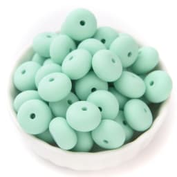 14mm 50Pcs Mini Abacus Silicone Beads Food Grade Saucer Loose Beads for Baby Teether Necklace Pacifier Clip Jewelry Making