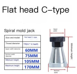 Cylindrical Screw Jack Cone Shape Screw Jack Mold Height Hoist Adjust CNC Milling Injection Machine Cushion Block Manual Adapter