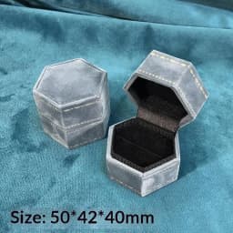 Vintage Hexagon Jewelry Single Ring Box Empty Case Holder For Engagement Wedding Ceremony Valentines Day Gift Organizer