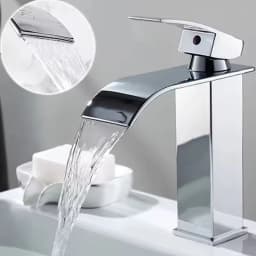 Waterfall Wash Basin Stainless Steel High And Low Faucet Black Hot And Cold Toilet Wash Basin Bathroom