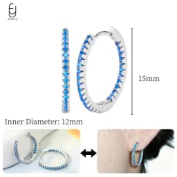 925 Sterling Silver Needle Exquisite Turquoise Silver Earrings for Women Blue Crystal Geometry Pendant Earrings Luxury Jewelry