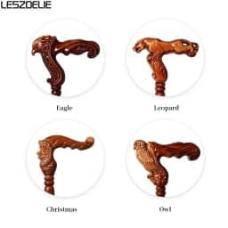 4 Styles 95cm Leopard German Beech Wooden Stick Men Eagle-Head Fashionable Canes Women Christmas Walking Stick Owl Canes