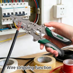 Foldable Wire Stripper, Pulley Design Multi-Function Electrician Wire Splitter Wire Winding Pliers Crimping Pliers Hand Tool