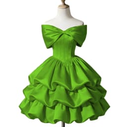 Butterfly Tie Solid Color One Shoulder Birthday Party Host Daily Cute Sweet Cake Fluffy Skirt Dress Formal Dress Customized
