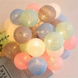 Cotton Garland Balls Lights String Christmas Easter Outdoor Hanging Party Baby Kids Room Bed Fairy Lights Decorations