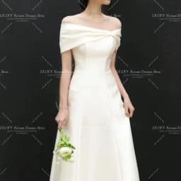 OLOEY Simple Off the Shoulder Korea Wedding Dresses A Line Corset Back Customized Bridal Gown Photos Shoot Satin Party Dress