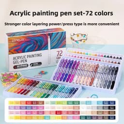 LANGUO 90/6 Colors Press Acrylic Gel Pen Large Capacity 1.0mm Writing Pen Painting Drawing Office School Supplies Stationery