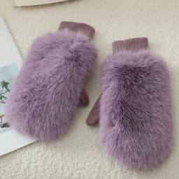 Women Winter Keep Warm Plush Suede Mittens Gloves Cute Sweety Thicken Windproof Soft Fashion Multicolor Drive Riding Outdoor
