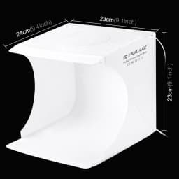 PULUZ 20cm Mini 2 LED Panels Folding Portable 1100LM Light Photo Lighting Studio Shooting Tent Box Kit with 6 2 Colors Backdrops