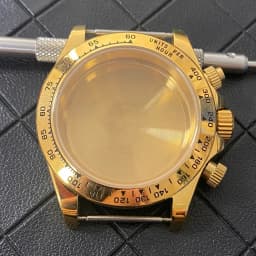 VK63 Watch Case with Sapphire Glass Stainless Steel Case with Ceramic Bezel Men's Watch Accessories for VK63 Quartz Movement