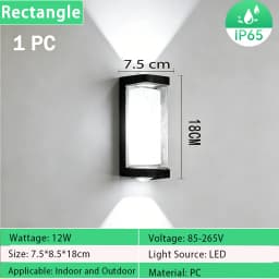 LED Wall Light IP65 Waterproof 12W Wall Lamp Decorative Light For Garden Gate Living Room Bedroom