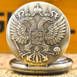 Vintage Bronze Steampunk Double-Headed Eagle Carved Gift Quartz Necklace Series Men's And Women's Commemorative Pocket Watch