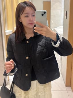 Afashion Retro Korean Floral Pattern Quilted Cotton Jacket Collar Double-Sided Wear Small Diamond Grid Women's Cotton Coat