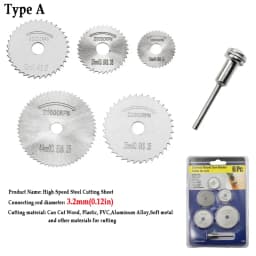 6pcs High Speed Steel Circular Saw Blade Hss Cutting Disc Rotating Drilling Tool Accessories For Wood Plastic And Aluminum