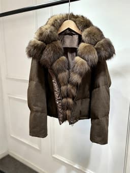 Janveny Luxury Winter 90% White Duck Down Wool Blends Jacket Women 2025 New Real Natural Fox Fur Thick Warm Puffer Down Coat