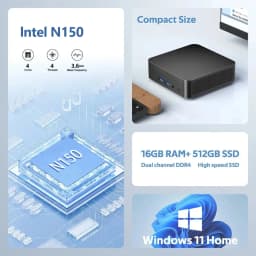 New Intel N150 Mini PC Windows 11 16GB 32GB RAM 1TB SSD Pocket Computer Gaming Computer WiFi 6 Mini Desktop Portable PC Office