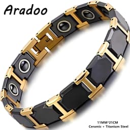 ARADOO Premium Ceramic Bracelet with Magnetic Hematite Titanium Steel Wristband Jewelry Gifts