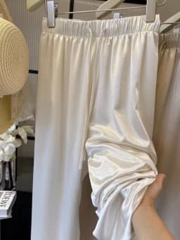 Elegant Acetate Satin Wide Leg Pants Women's High Waist Texture Straight Casual Trousers Summer New Style Comfortable Long Pants