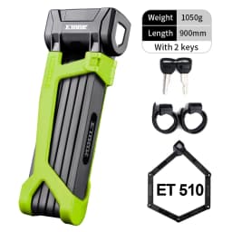 Etook Bicycle Folding Lock Lengthen Anti Theft Heavy Duty Strong Foldable Lock For E Bike Scooter Motorcycle Patented Bracket