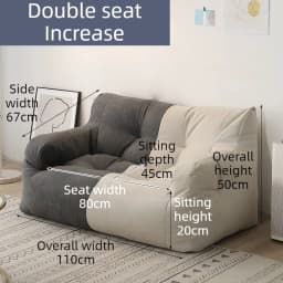 2 Person Bean Bag Sofas Relaxing Soft Lazy Puffs Sofa Living Room Comfortable Backrest Chair Portable Sleeping Sofas Furniture